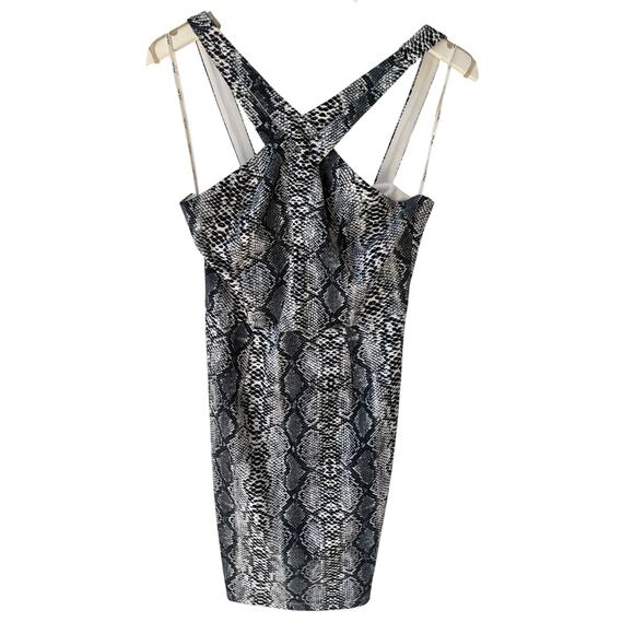 Python Print Halter Fitted Dress Medium - Picture 1 of 6
